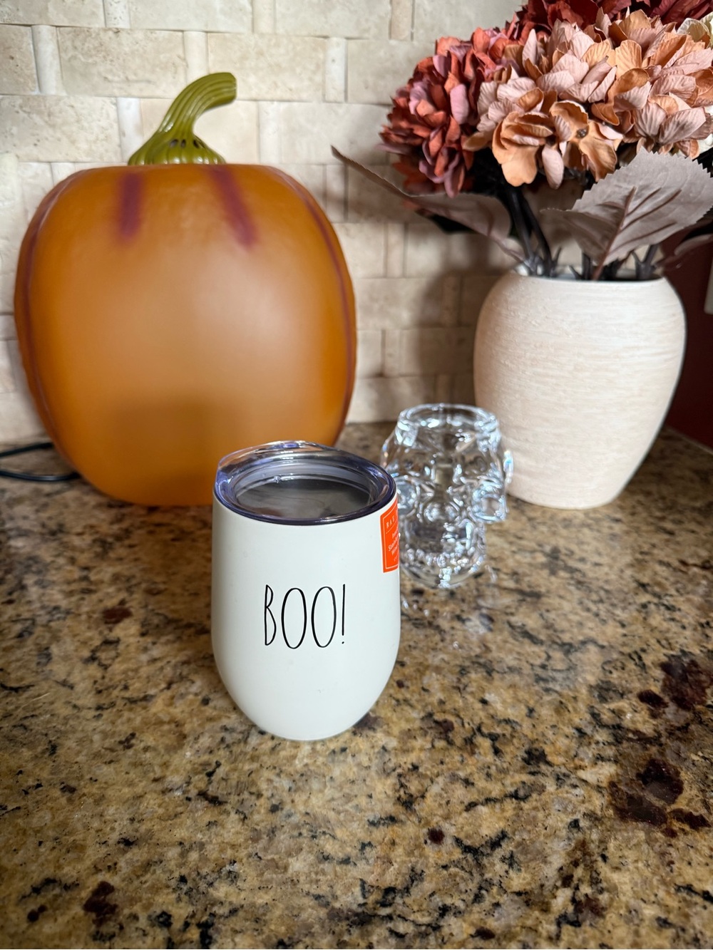 Rae Dunn White 'BOO!' Insulated Stemless Tumbler